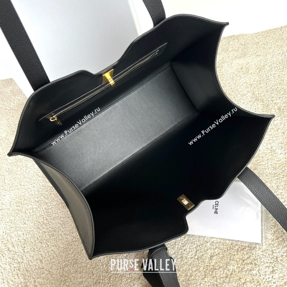 Celine Cabas 16 Tote Bag in Grained Calfskin Black 2025 112583 (JXG-250520032)