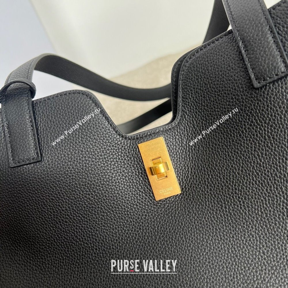 Celine Cabas 16 Tote Bag in Grained Calfskin Black 2025 112583 (JXG-250520032)