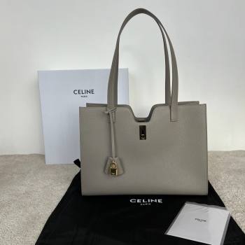Celine Cabas 16 Tote Bag in Grained Calfskin Pebble Grey 2025 112583 (JXG-250520033)