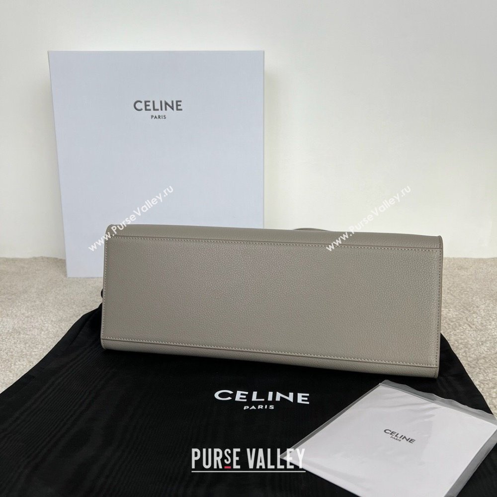 Celine Cabas 16 Tote Bag in Grained Calfskin Pebble Grey 2025 112583 (JXG-250520033)