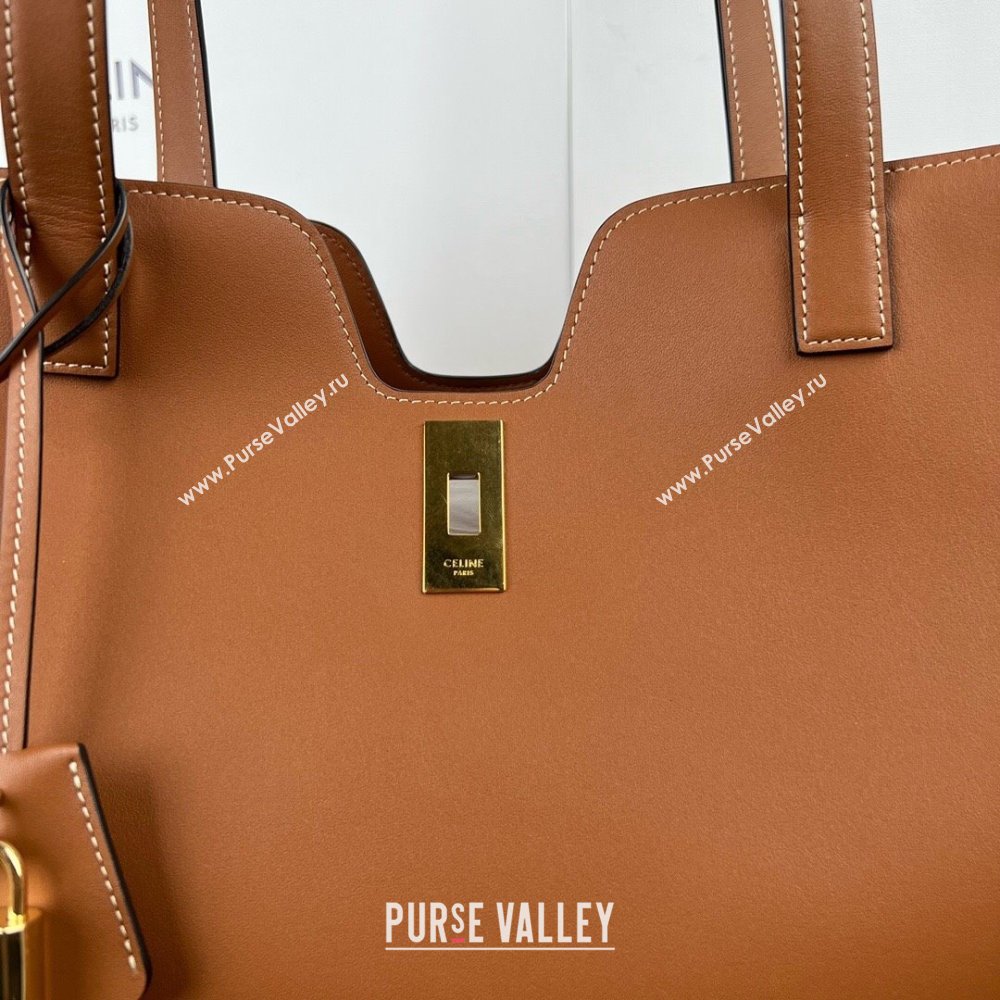 Celine Cabas 16 Tote Bag in Smooth Calfskin Tan Brown 2025 112583 (JXG-250520030)