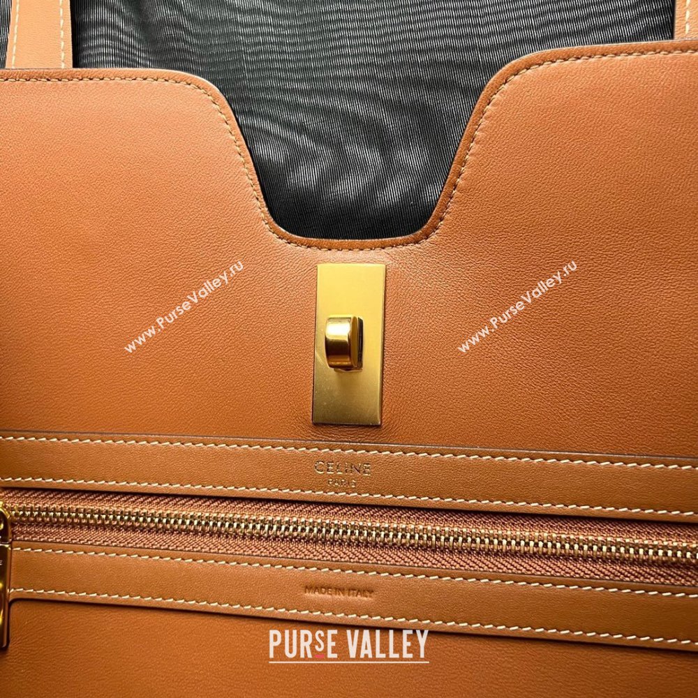 Celine Cabas 16 Tote Bag in Smooth Calfskin Tan Brown 2025 112583 (JXG-250520030)