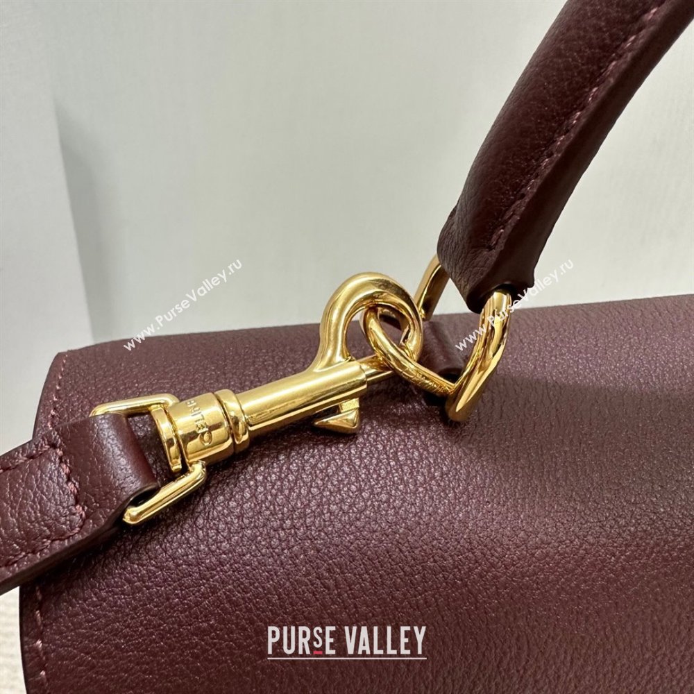 Celine Medium Nino Top Handle bag in Supple Calfskin Dark Burgundy 2025 117523 (BL-251124063)