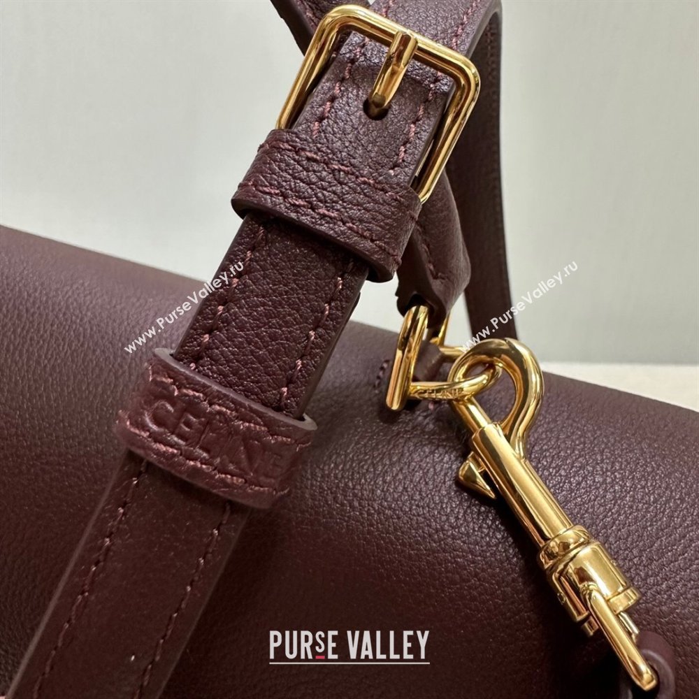 Celine Medium Nino Top Handle bag in Supple Calfskin Dark Burgundy 2025 117523 (BL-251124063)