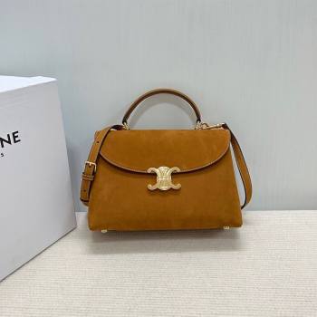 Celine Medium Nino Top Handle bag in Suede Camel 2025 117523 (BL-251124062)
