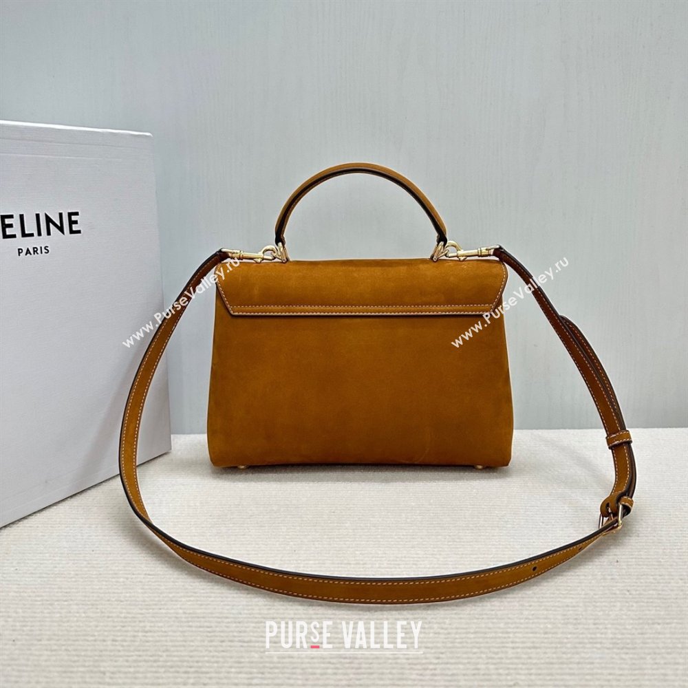 Celine Medium Nino Top Handle bag in Suede Camel 2025 117523 (BL-251124062)