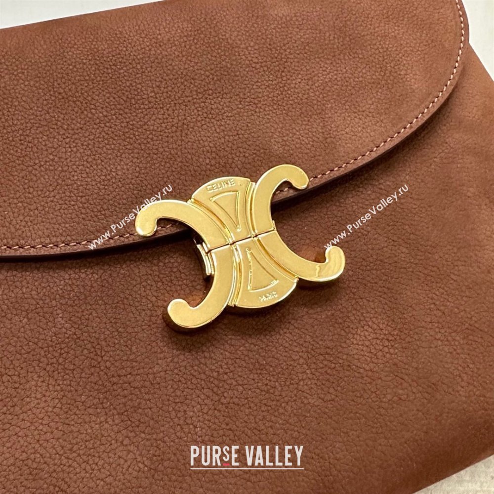 Celine Medium Nino Top Handle bag in Suede Chestnut Brown 2025 117523 (BL-251124064)