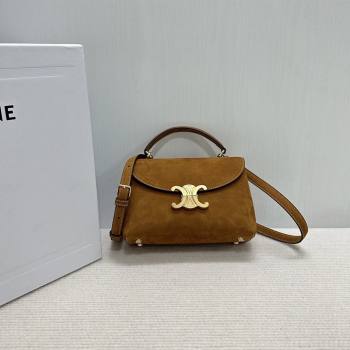Celine Teen Nino Bag in Suede Camel Brown 2026 118113 (BL-260411020)