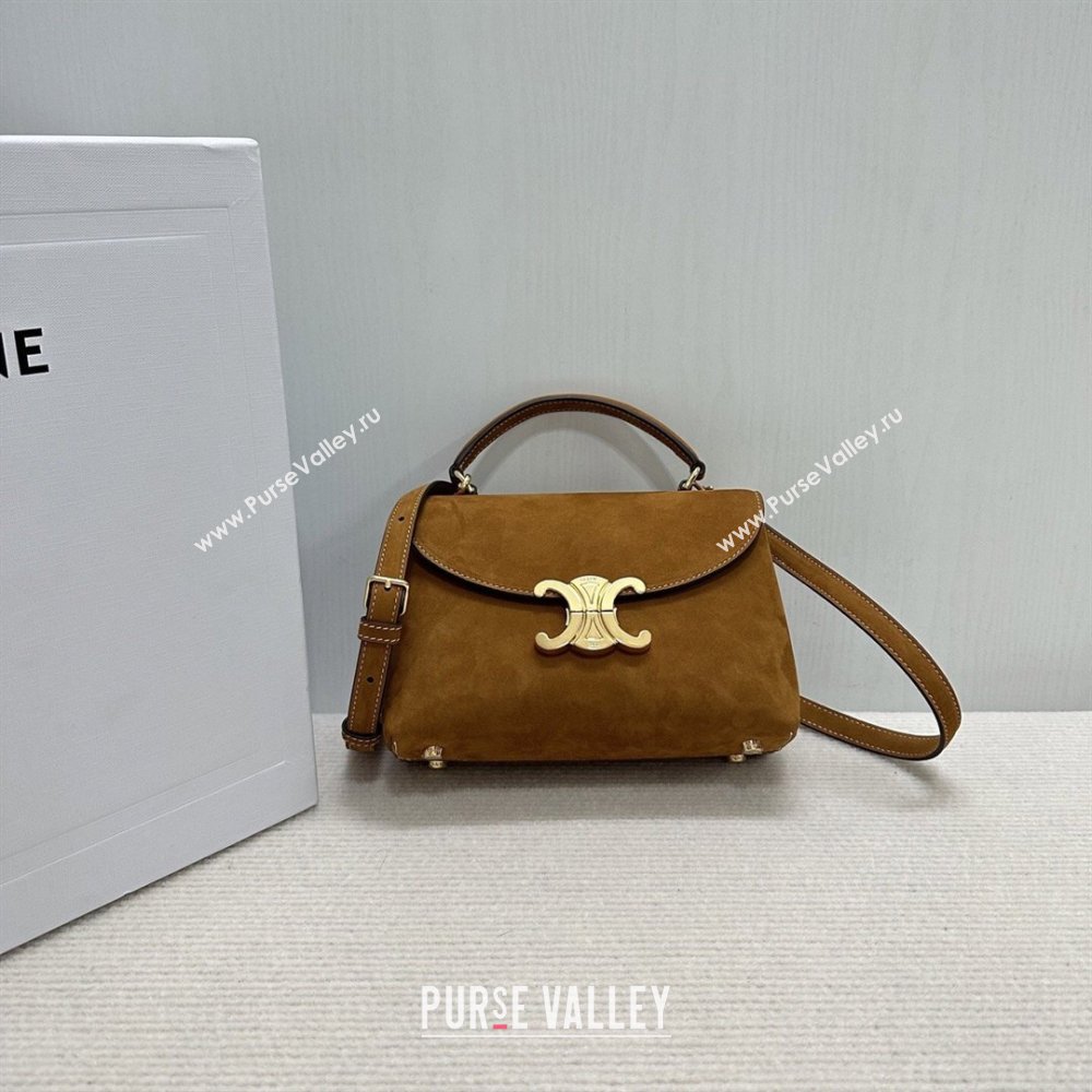 Celine Teen Nino Bag in Suede Camel Brown 2026 118113 (BL-260411020)