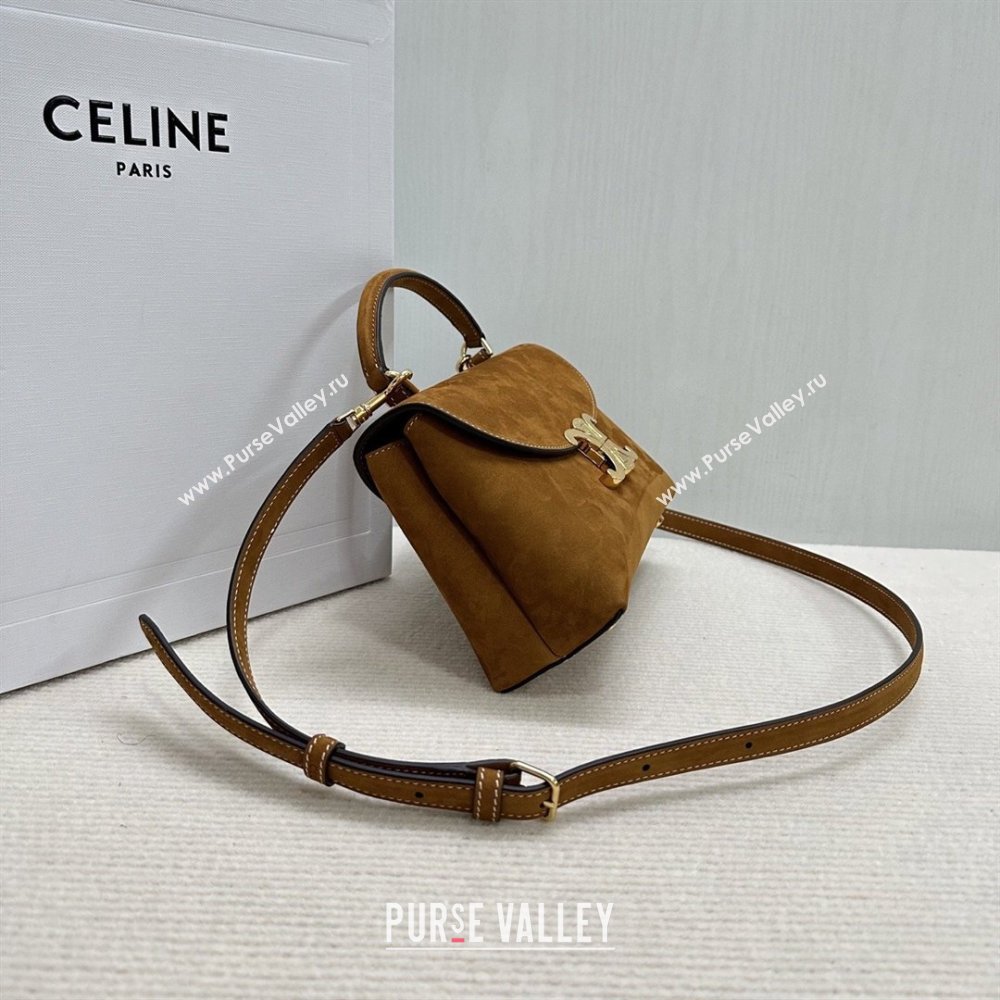 Celine Teen Nino Bag in Suede Camel Brown 2026 118113 (BL-260411020)