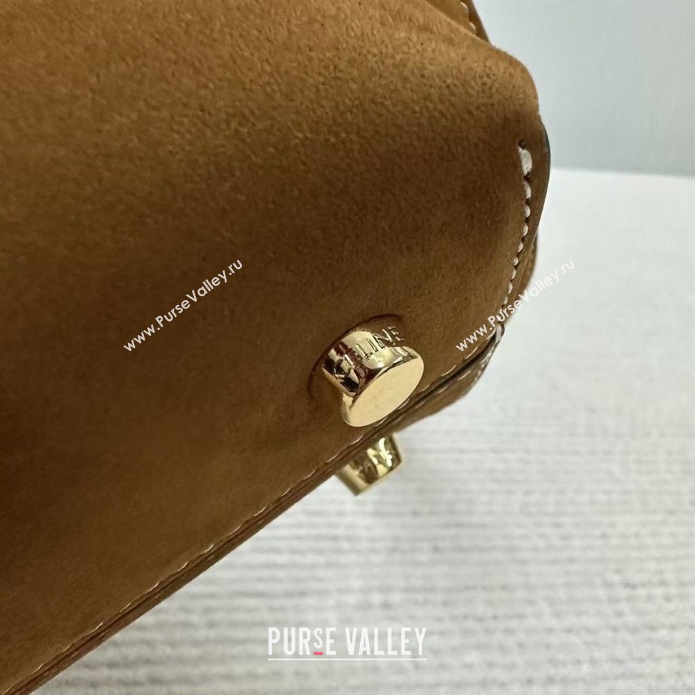 Celine Teen Nino Bag in Suede Camel Brown 2026 118113 (BL-260411020)