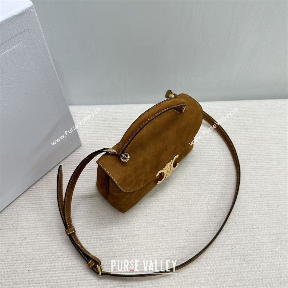 Celine Teen Nino Bag in Suede Camel Brown 2026 118113 (BL-260411020)