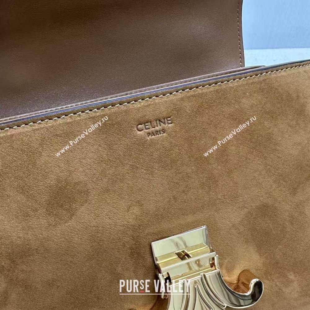 Celine Teen Nino Bag in Suede Camel Brown 2026 118113 (BL-260411020)