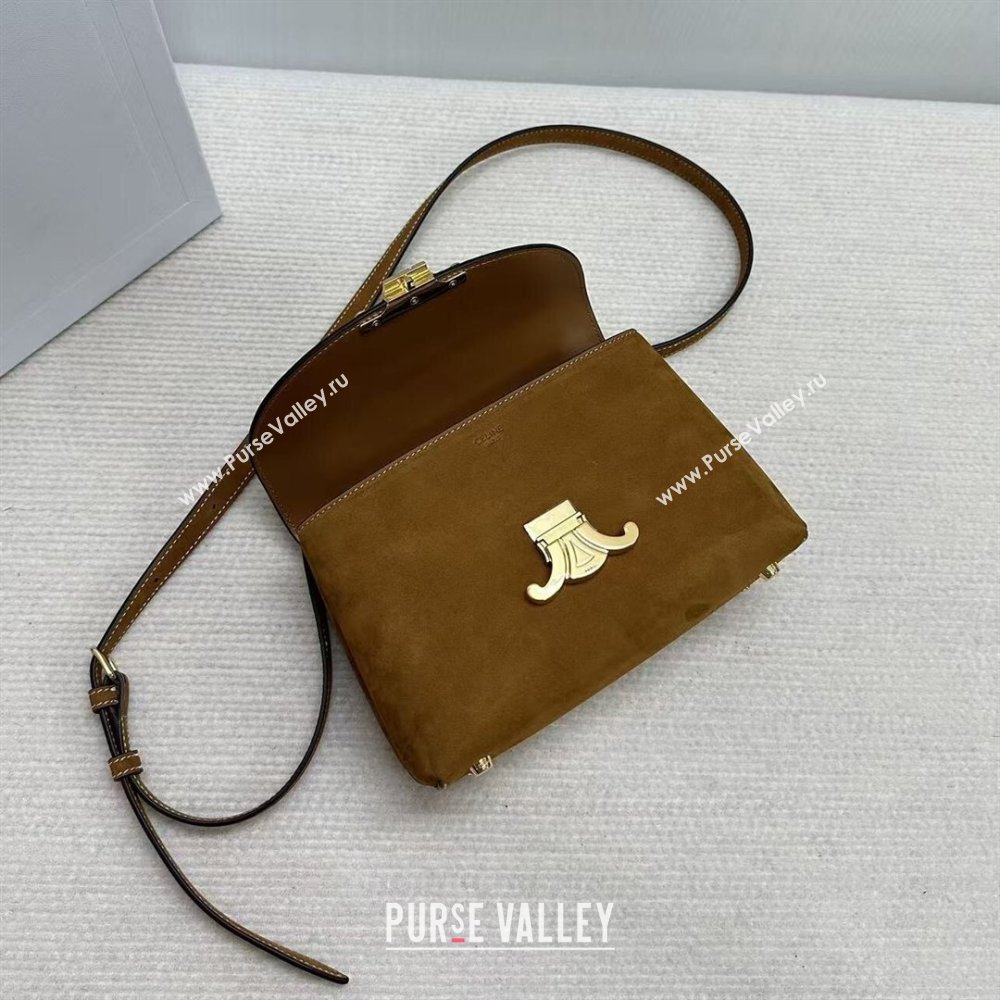 Celine Teen Nino Bag in Suede Camel Brown 2026 118113 (BL-260411020)