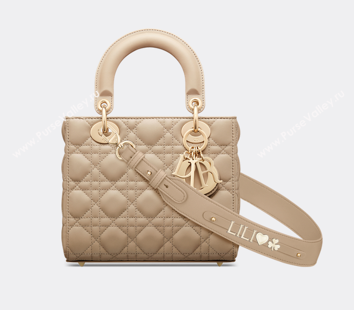 Dior Small Lady Dior My ABCDior Bag in Sand-Colored Cannage Lambskin 2023 (XXG-23102013)