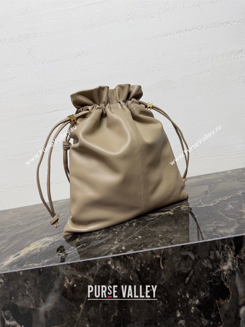 Celine Small Crystal Pouch Bag in Lambskin Leather Beige 2026 123662 (BL-260411027)