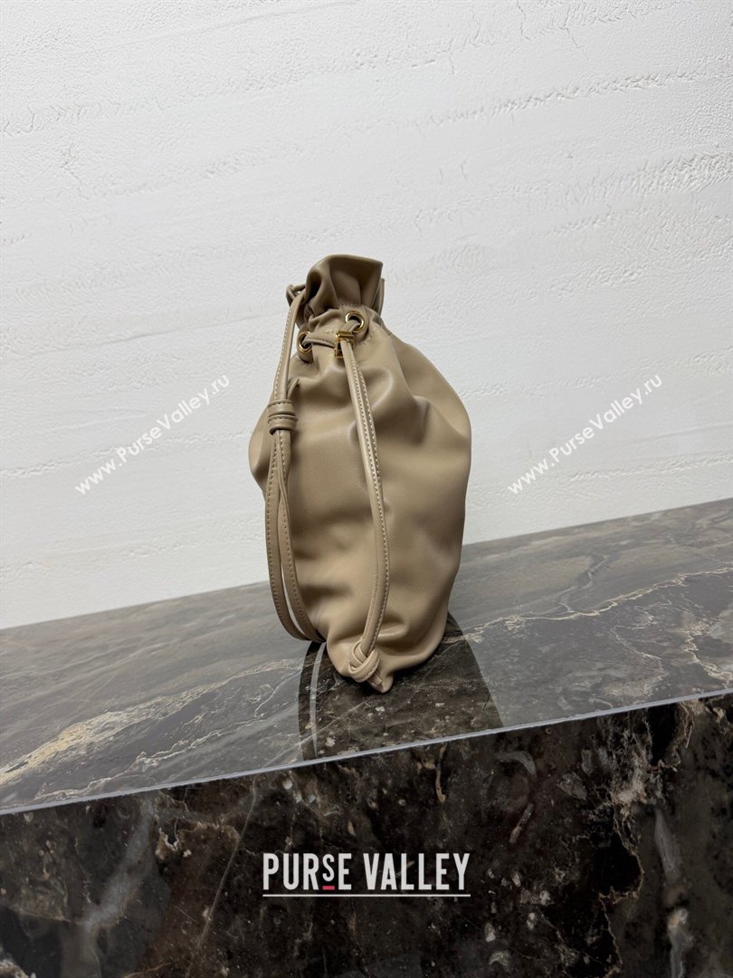 Celine Small Crystal Pouch Bag in Lambskin Leather Beige 2026 123662 (BL-260411027)