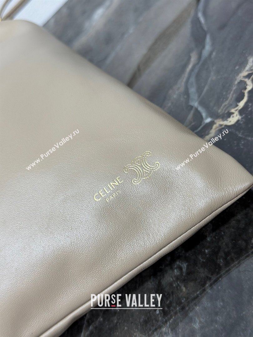 Celine Small Crystal Pouch Bag in Lambskin Leather Beige 2026 123662 (BL-260411027)