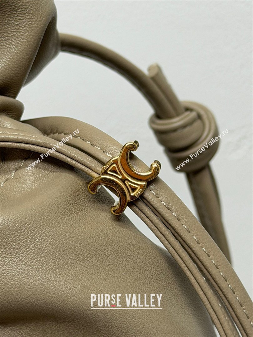 Celine Small Crystal Pouch Bag in Lambskin Leather Beige 2026 123662 (BL-260411027)