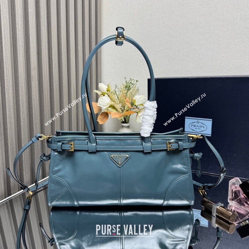 Prada Bonnie medium leather handbag Blue2 2025 1BA426 (YZ-250521051)