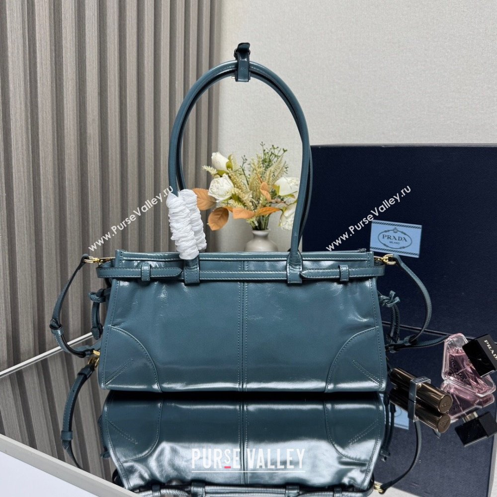 Prada Bonnie medium leather handbag Blue2 2025 1BA426 (YZ-250521051)