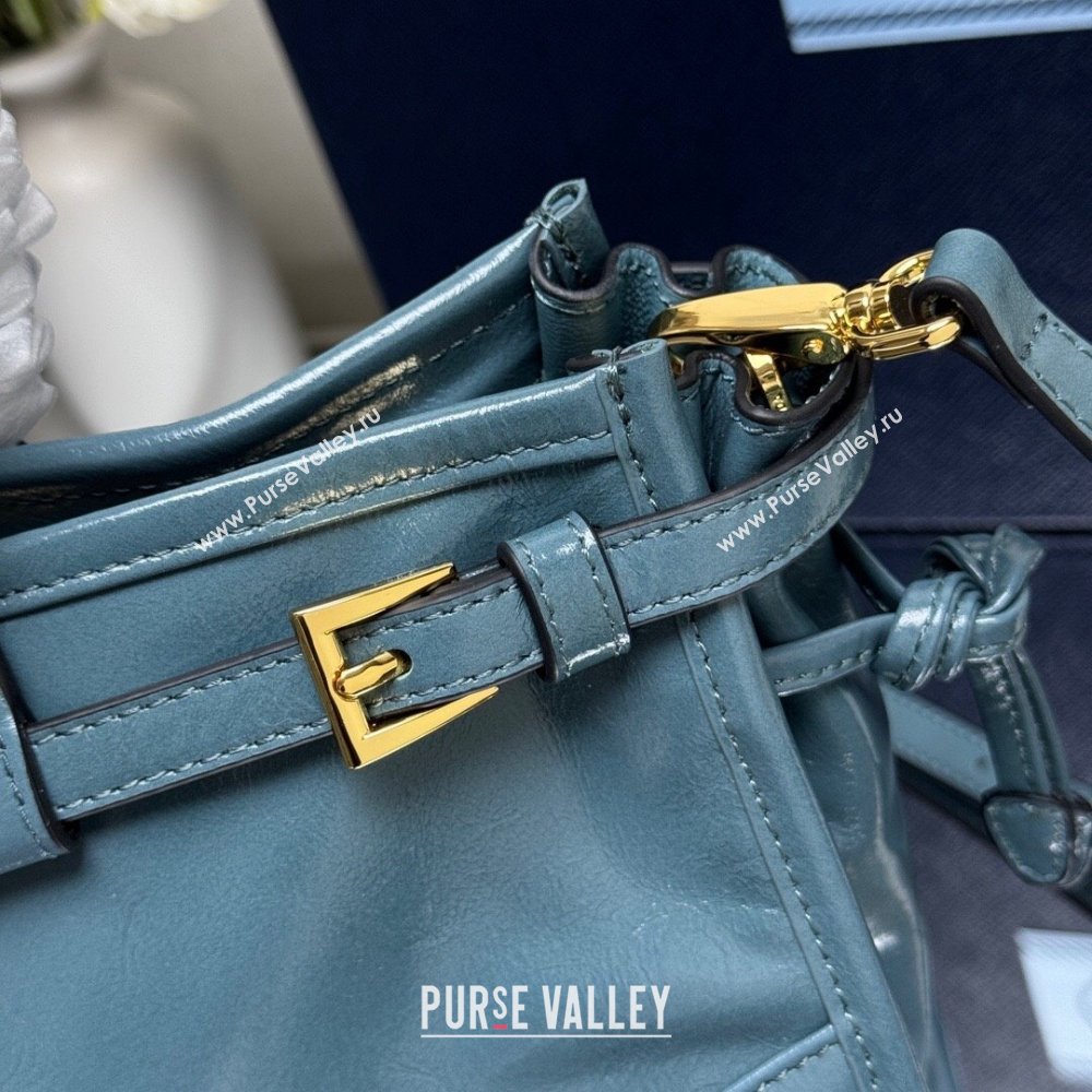 Prada Bonnie medium leather handbag Blue2 2025 1BA426 (YZ-250521051)