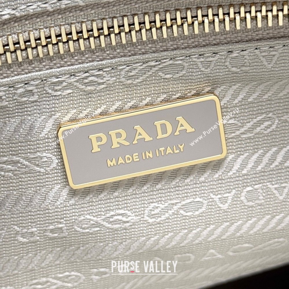 Prada Bonnie large leather handbag 1BA433 Light Beige 2025 (YZ-250521033)