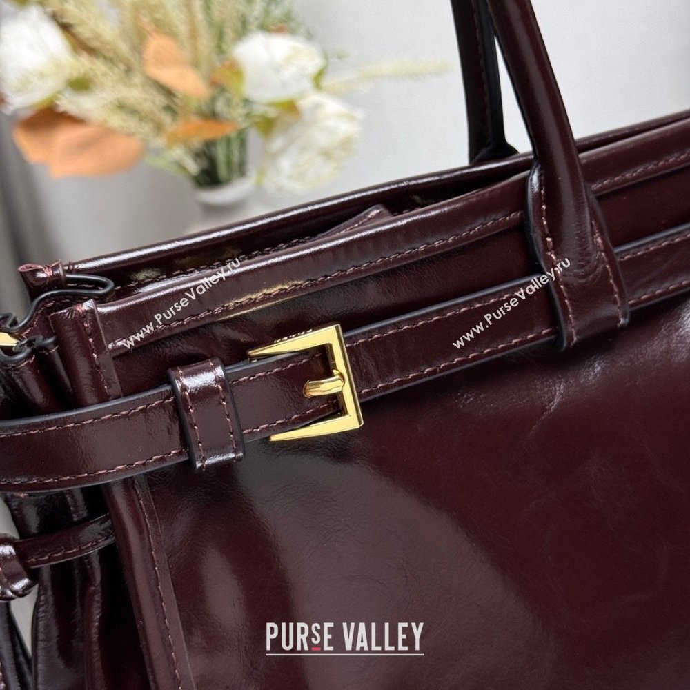 Prada Bonnie large leather handbag 1BA433 Dark Brown 2025 (YZ-250521036)