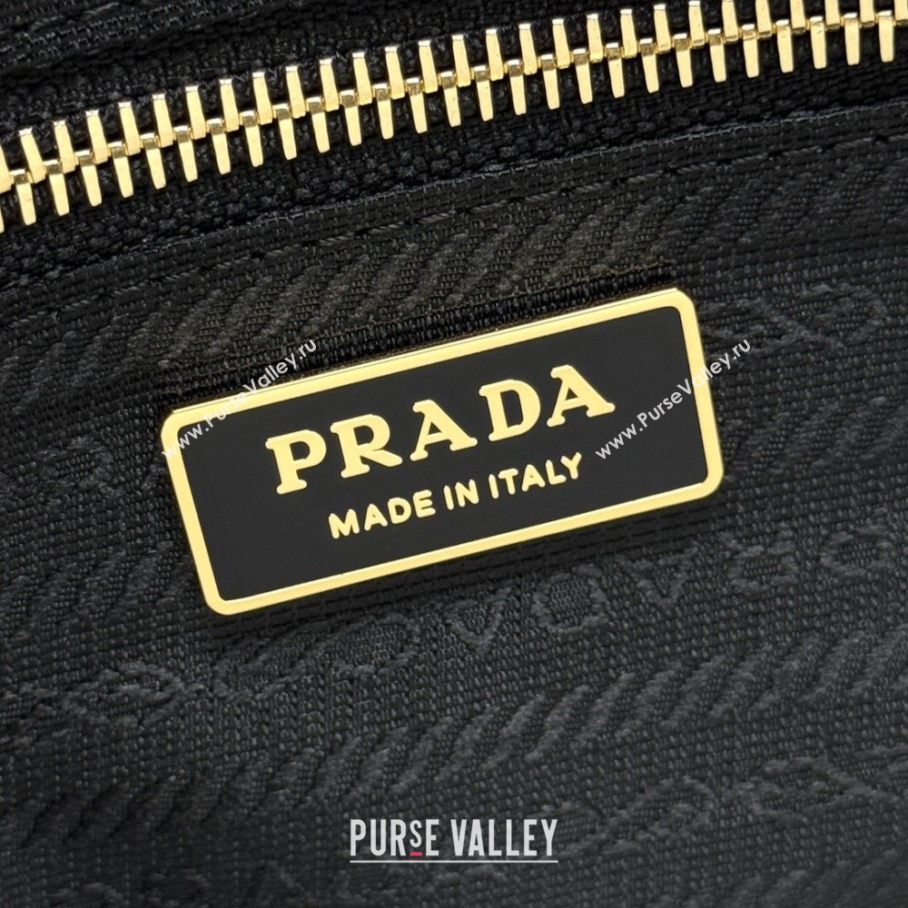 Prada Bonnie large leather handbag 1BA433 Dark Brown 2025 (YZ-250521036)