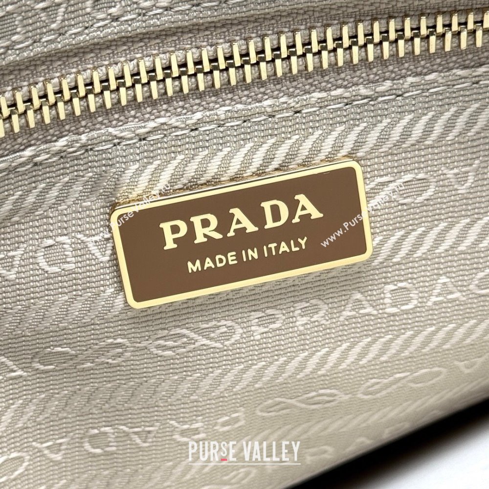 Prada Bonnie large leather handbag 1BA433 Light Brown 2025 (YZ-250521031)