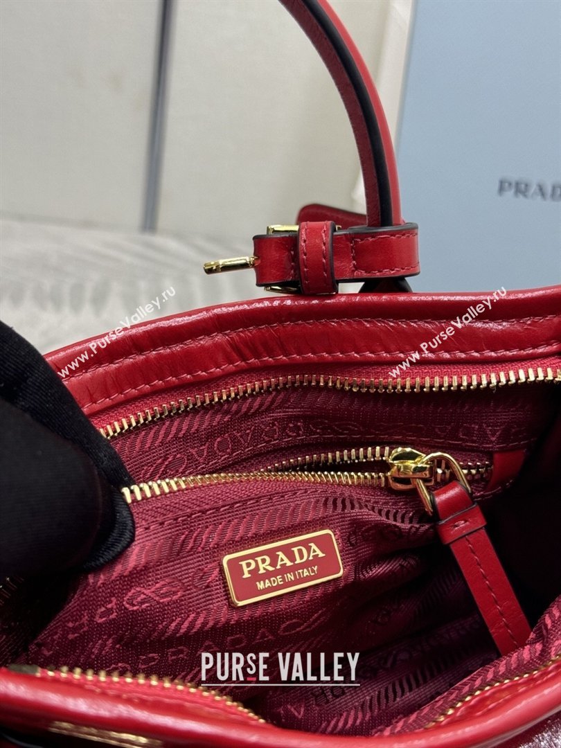 Prada Bonnie mini leather handbag Red 2025 1BA486 (YZ-260123013)