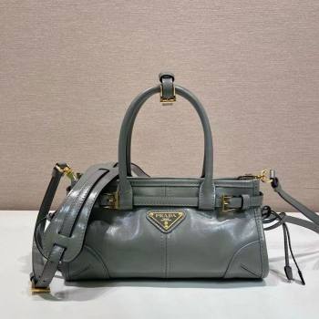Prada Bonnie mini leather handbag Grey 2025 1BA486 (YZ-260123014)