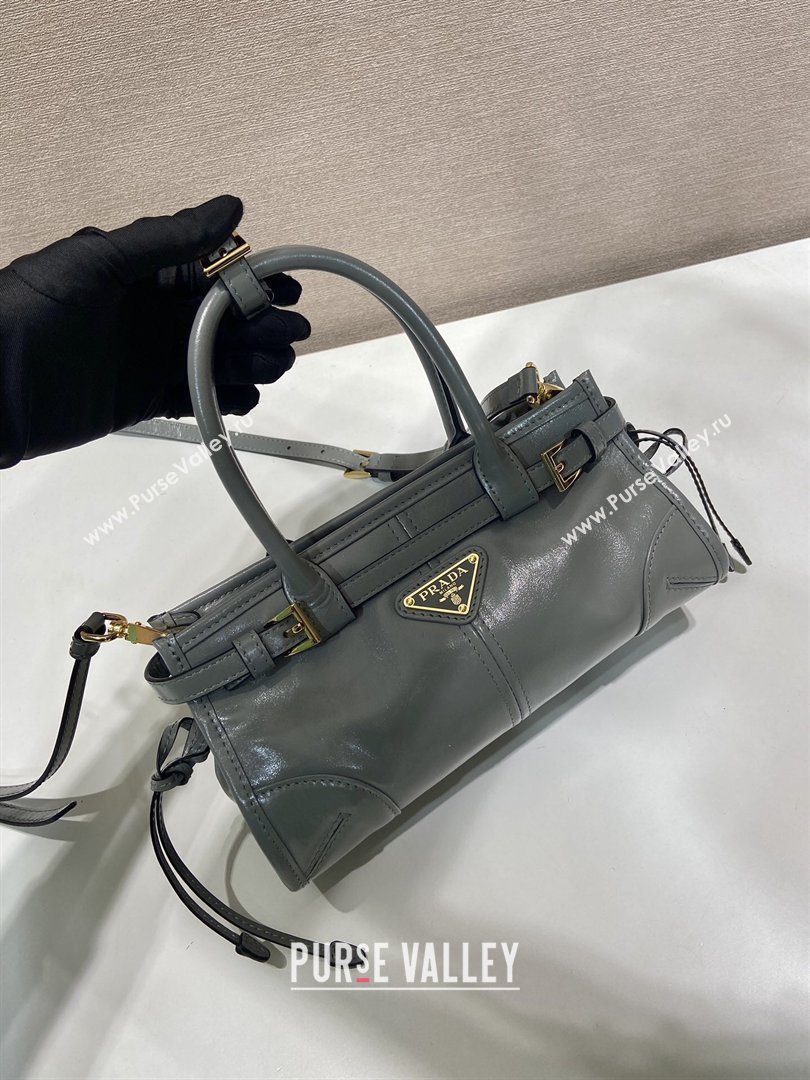Prada Bonnie mini leather handbag Grey 2025 1BA486 (YZ-260123014)
