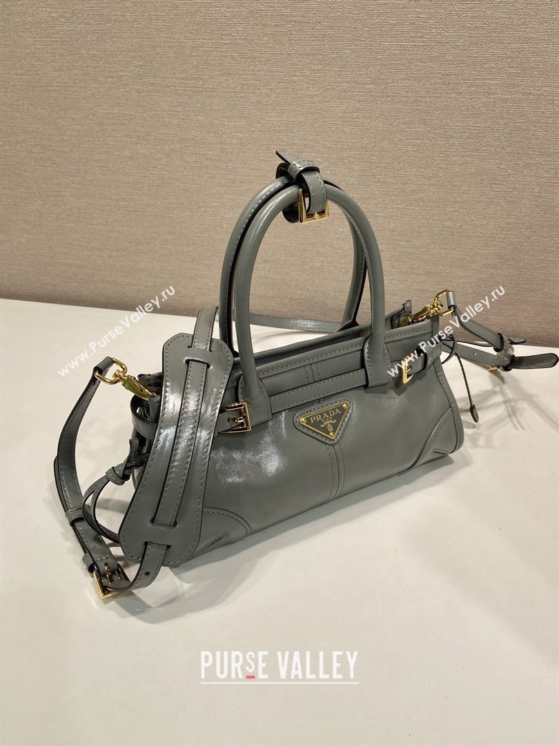 Prada Bonnie mini leather handbag Grey 2025 1BA486 (YZ-260123014)