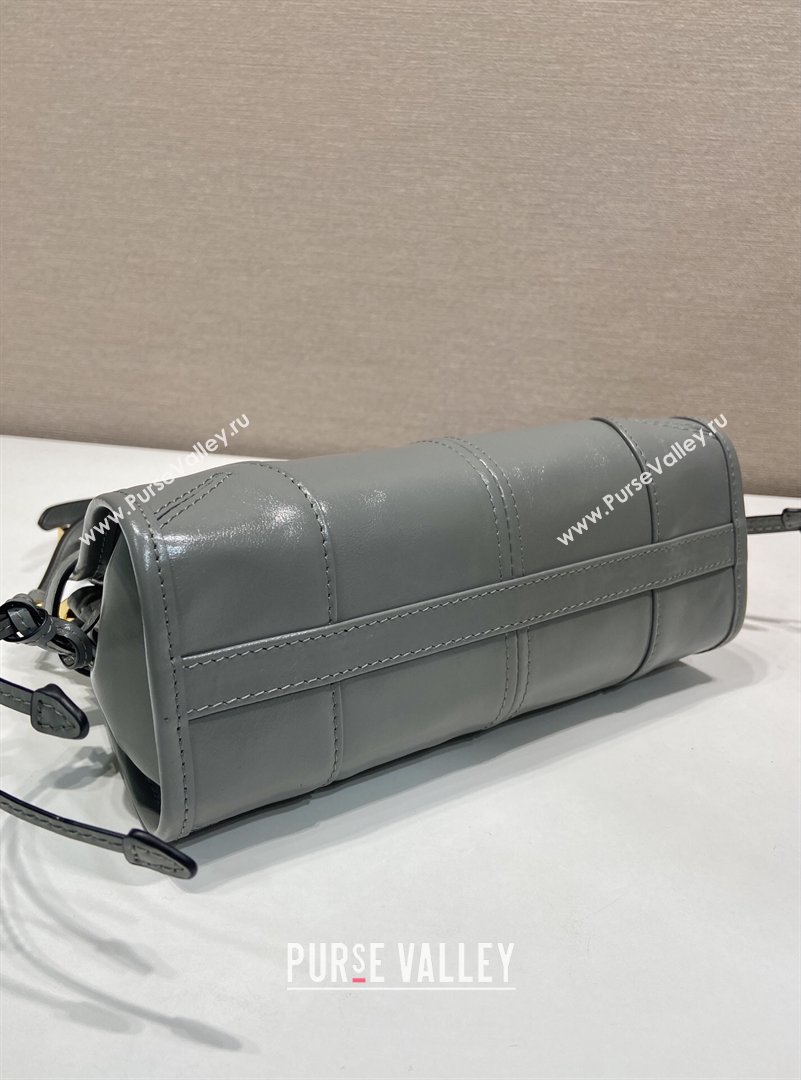Prada Bonnie mini leather handbag Grey 2025 1BA486 (YZ-260123014)