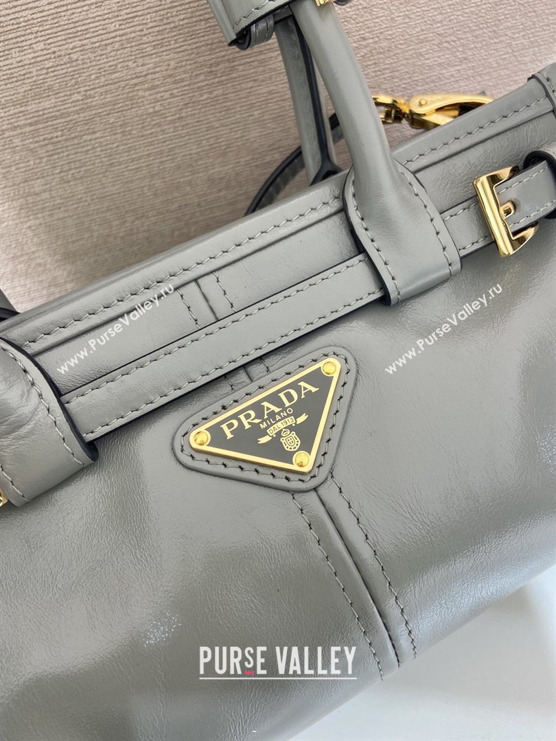 Prada Bonnie mini leather handbag Grey 2025 1BA486 (YZ-260123014)