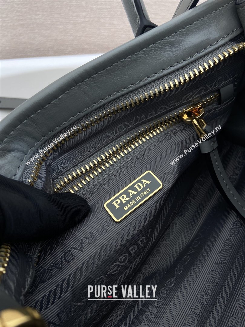 Prada Bonnie mini leather handbag Grey 2025 1BA486 (YZ-260123014)