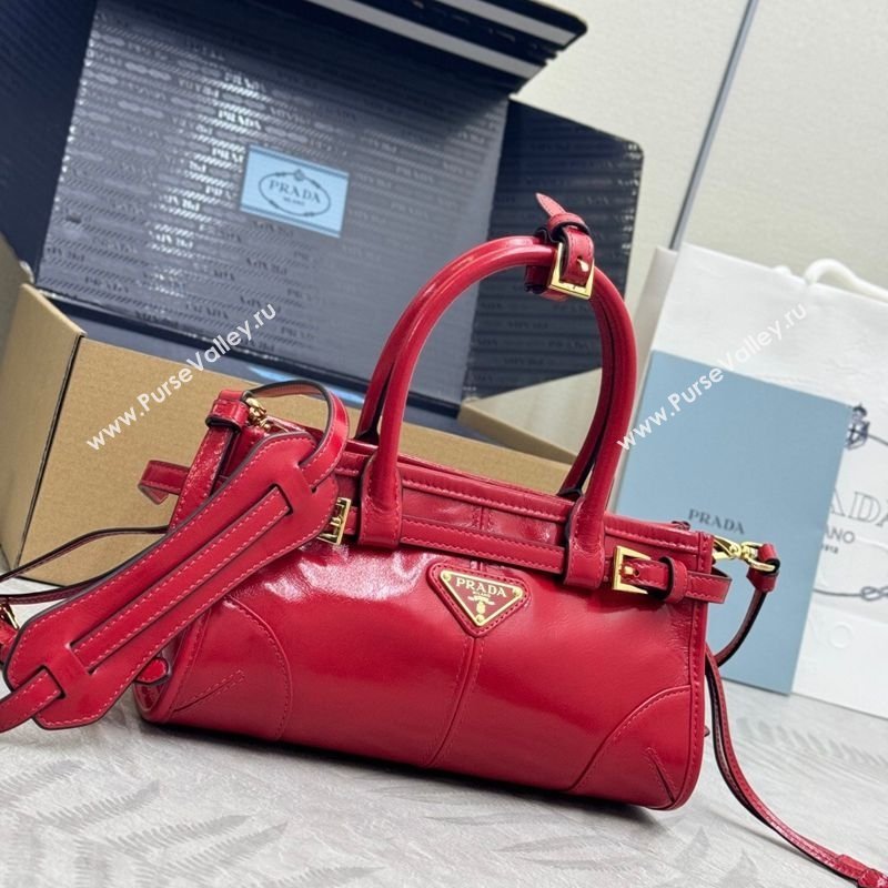 Prada Bonnie mini leather handbag Red 2025 1BA486 (YZ-260123013)
