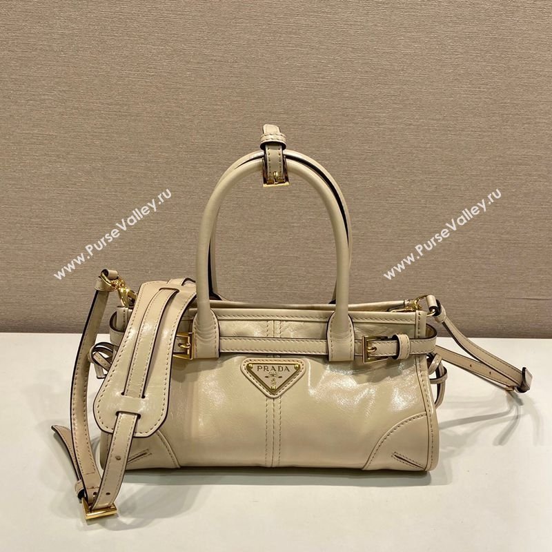 Prada Bonnie mini leather handbag Beige 2025 1BA486 (YZ-260123015)