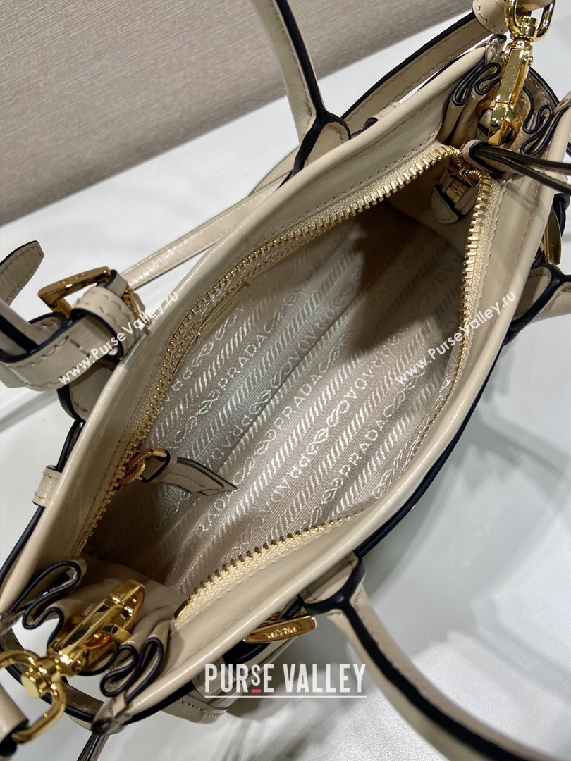 Prada Bonnie mini leather handbag Beige 2025 1BA486 (YZ-260123015)