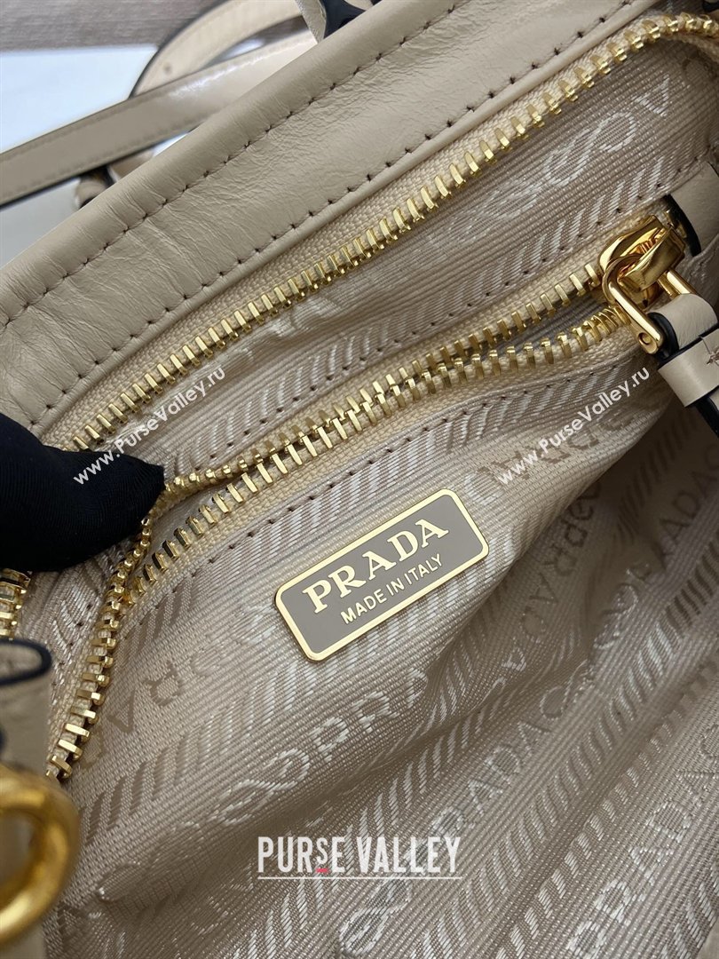 Prada Bonnie mini leather handbag Beige 2025 1BA486 (YZ-260123015)
