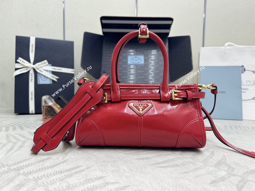 Prada Bonnie mini leather handbag Red 2025 1BA486 (YZ-260123013)
