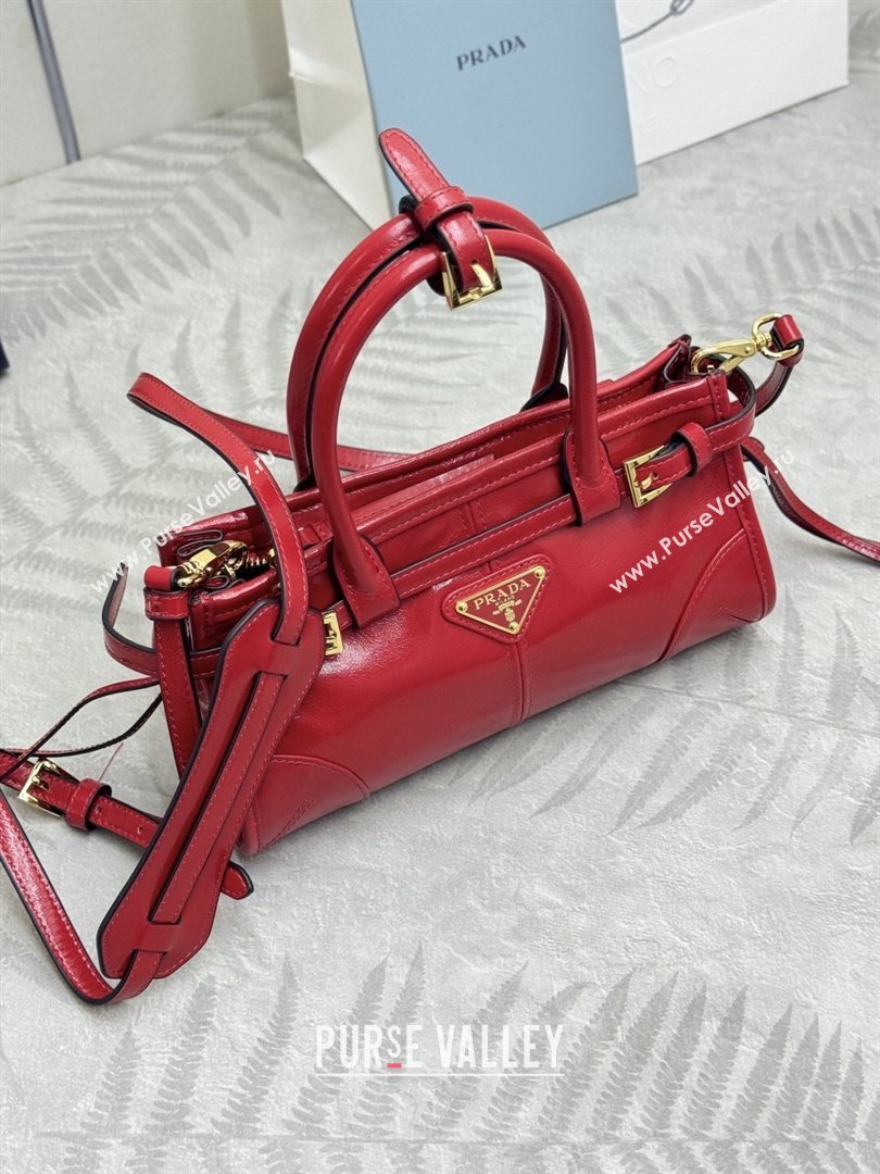 Prada Bonnie mini leather handbag Red 2025 1BA486 (YZ-260123013)