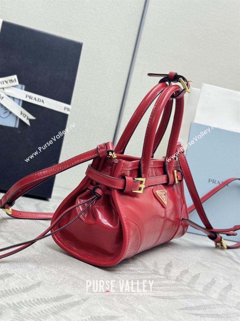 Prada Bonnie mini leather handbag Red 2025 1BA486 (YZ-260123013)