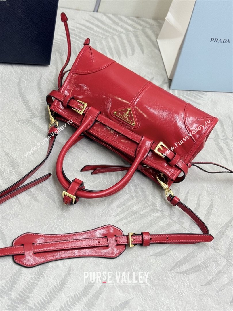 Prada Bonnie mini leather handbag Red 2025 1BA486 (YZ-260123013)