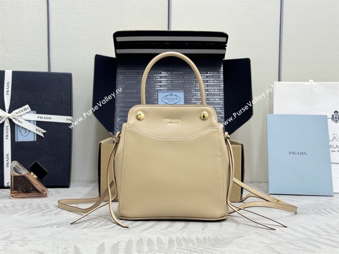 Prada Carry mini leather handbag Sand Beige 2026 1BA496 (YZ-260410106)