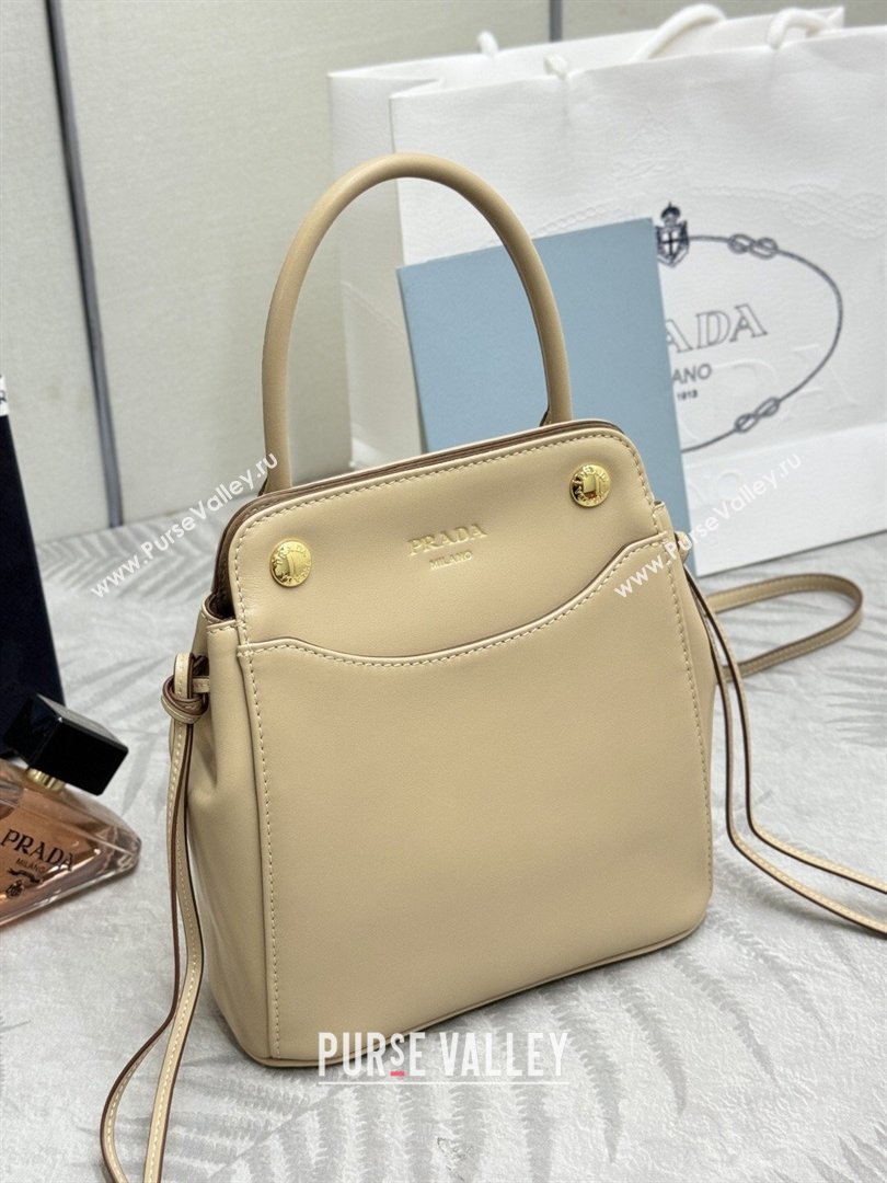 Prada Carry mini leather handbag Sand Beige 2026 1BA496 (YZ-260410106)