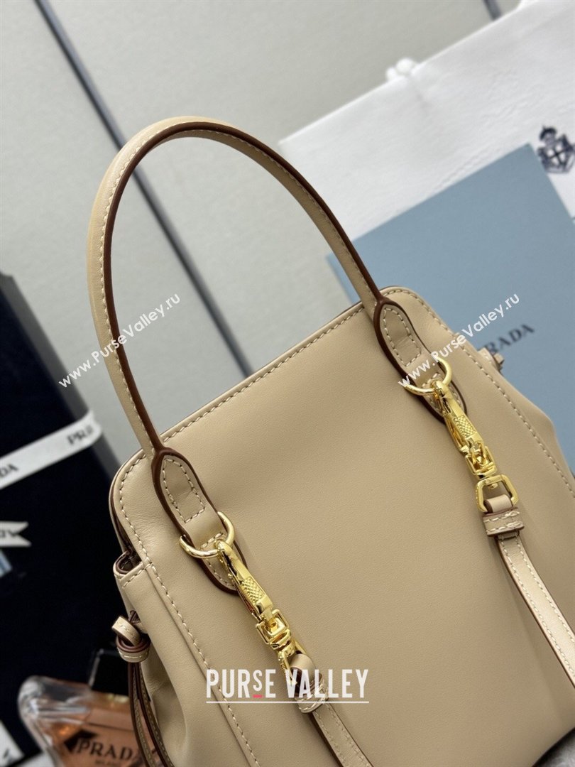 Prada Carry mini leather handbag Sand Beige 2026 1BA496 (YZ-260410106)