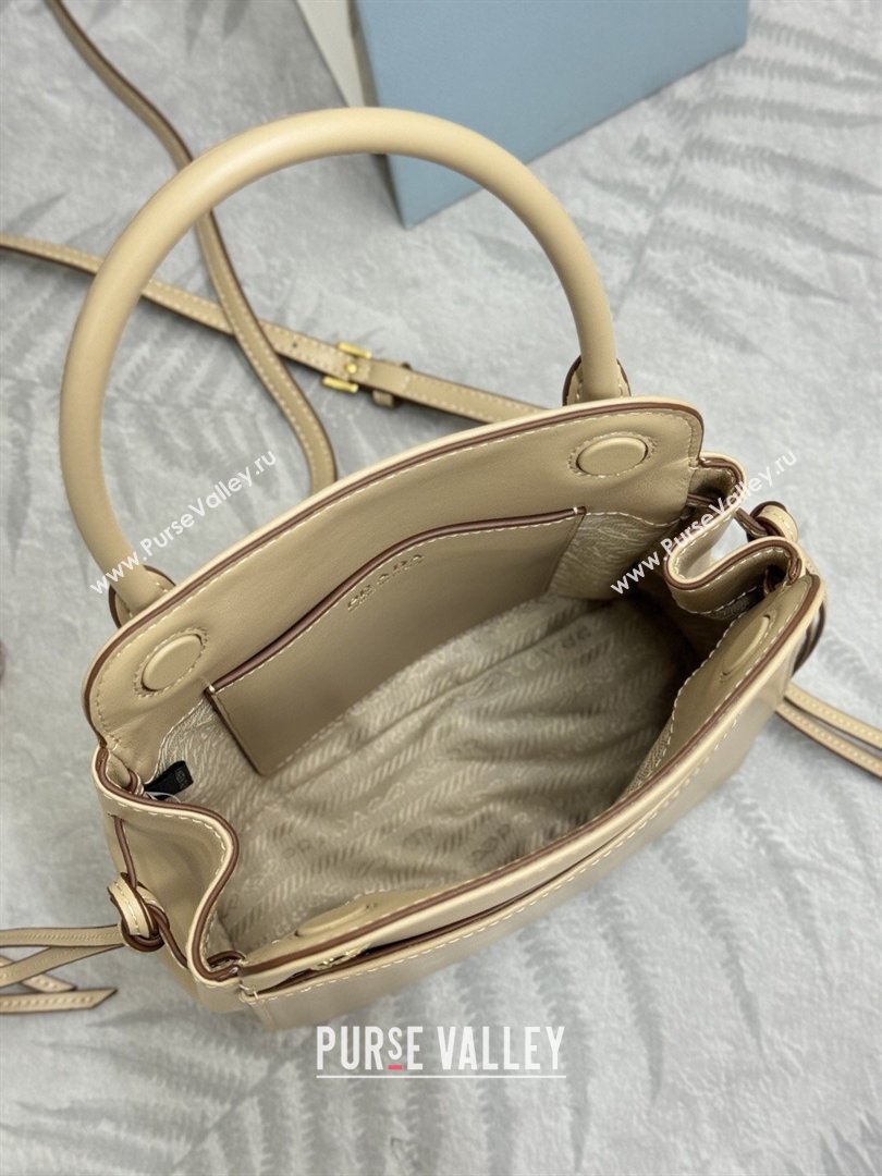 Prada Carry mini leather handbag Sand Beige 2026 1BA496 (YZ-260410106)