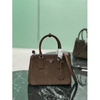Prada Galleria small Suede bag Brown 2026 1BA896 (YZ-260410122)